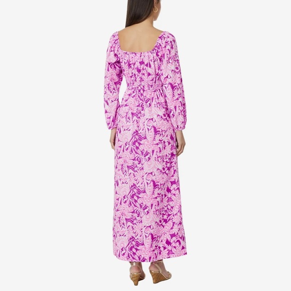 Brand New!! Lilly Pulitzer Lakira Cotton Maxi Dress in Mulberry Wild Ride Print - Picture 2 of 5